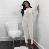 Sexy New Ironing Drill Mesh Jumpsuit