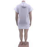Plus Size Print Sweatshirt Sports Casual Dress