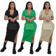 V-neck Open Fork Fashion Sexy Pit Strip Casual Dress