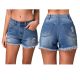 Fashion Versatile Slim Ripped Hole Stretch Denim Shorts