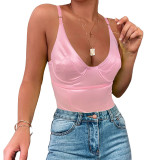 Solid Color Sleeveless One Piece Camisole