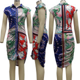 Casual Fashion Printed Shirt Multicolor Dress