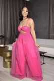 Tulle Suspender Sexy Jumpsuit