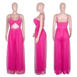 Tulle Suspender Sexy Jumpsuit