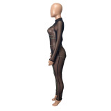 Nightclub Perspective Net Yarn Sexy Jumpsuit