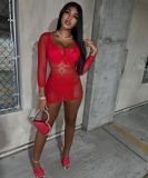 Sexy Hollow Sexy Mesh Yarn Nightdress Nightclub Dress