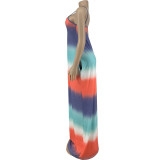 Colorful Gradient Loose Slip Dress