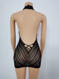 Sexy Mesh Yarn Backless Swimsuit Nightclub Dress