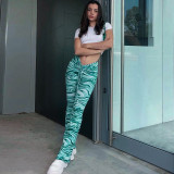 Ripple-print Lace-up Low-rise Trousers