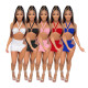 Tube Top Sexy Solid Color Two Piece Set