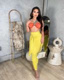 Sexy Suspenders Tube Top Pleated Fashion Two-piece Set
