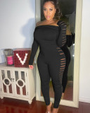 Sexy Word Neck Ripped Jumpsuit