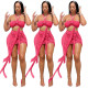 Sexy Mesh Gauze Halter Skirt Two-piece Set