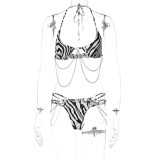 2022 New Print Sexy Tethered Chain Bikini Two Piece