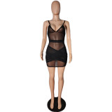 Net Yarn Splicing Sexy Suspender Fashion Dress