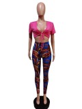 Fashion Print Slim Fit Two Piece