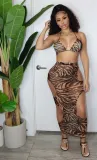 Hot Sale Beach Printed Mesh Yarn Three Piece Set