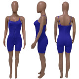 Hot Sales Solid Color Strap Sleeveless High Waist Bodycon Romper