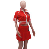 Casual Print Sports Skirt Set