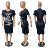Fashion Sexy Casual Print Short Sleeve Dress