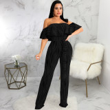 Sexy And Fashionable Word Neck Tube Top Jumpsuit