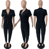 Solid Color Fashion Casual Street Wear Jumpsuit