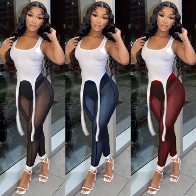 Casual Fashion Sexy Tight Mesh Yarn Pants
