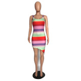 Casual Simple Fashion Gradient Colorful Dress