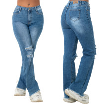 Stretch Flared Mid-rise Jeans