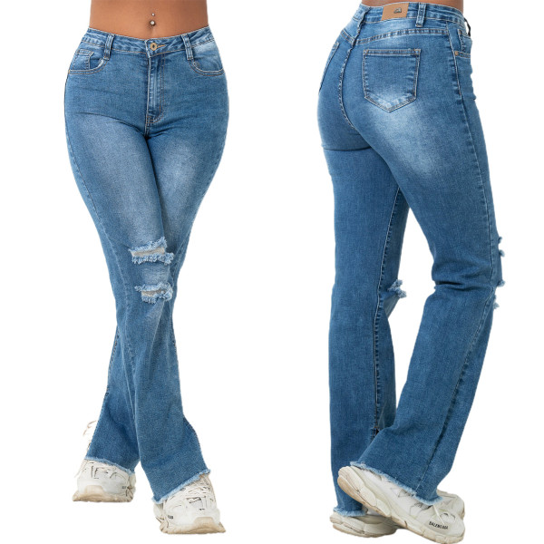Stretch Flared Mid-rise Jeans