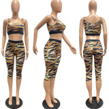 Casual Sexy Vest Print Two Piece Set