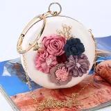 Round Pearl Clutch Coin Dinner Bag