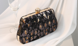 New Clutch Embroidered Sequined Leopard Print Evening Bag