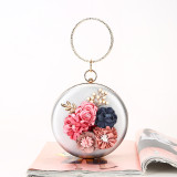 Round Pearl Clutch Coin Dinner Bag