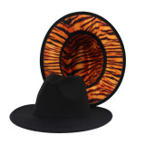 Black Inner Pattern Double-sided Jazz Hat