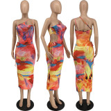 Fashion Sexy Print Cutout Dress