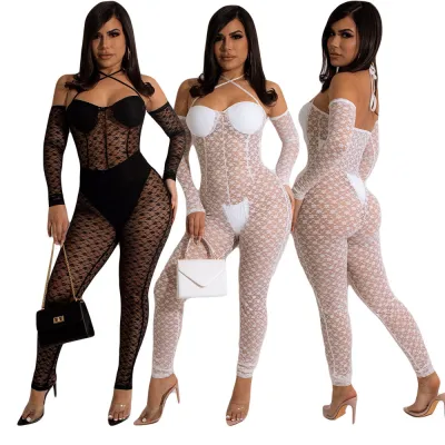 Sexy Mesh Gauze See-through Jumpsuit
