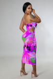 Fashion Sexy Print Cutout Dress