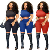 Light Mature Sexy Solid Color Plus Size Two-piece Set