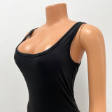 Solid Color Sleeveless Square Neck Sexy Bodysuit