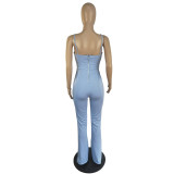 New Back Zip One Piece Flared Pants