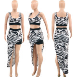 Fashionable And Sexy New Striped Print Two-piece Set