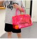 Transparent Plastic Bag Candy Color Large Capacity Tote Bag