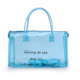 Transparent Plastic Bag Candy Color Large Capacity Tote Bag