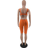 Solid Color Open Back Casual Sports Suit