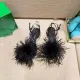 Flat Low Heel Round Toe Furry Buckle Sandals