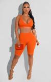 Solid Color Open Back Casual Sports Suit
