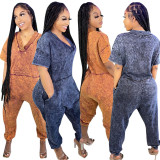 Fashion V-Neck Loose Jumpsuit