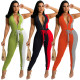 Skinny Colorblock Fashion Casual Jumpsuit