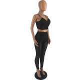 Nightclub Mesh Perspective Sexy Two-piece Suit